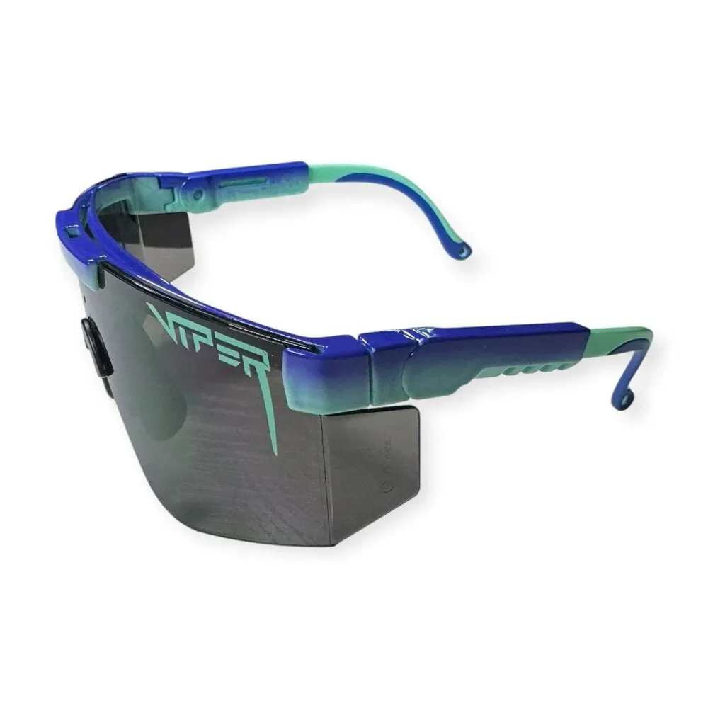 Pit Viper Blue Intimidator Sunglasses 2000 Teal‎ w/ Case